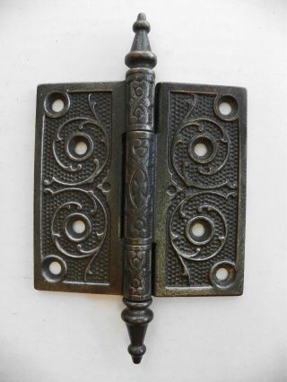Vintage Cast Ornate Victorian Eastlake Door Hinge 4 " X 4 " Steeple Pin