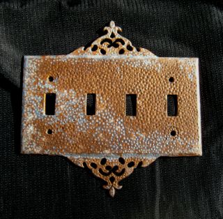 Vintage Retro 4 Toggle Copper Silver Color Metal Light Switch Cover Plate Eames
