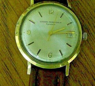 Vintage Girard Perregaux 10K Gold Filled Automatic Men ' s Watch with Date Runs 4
