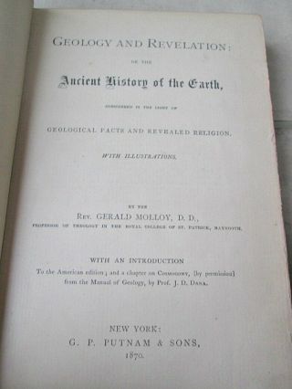 GEOLOGY & REVELATION,  Ancient History of Earth,  1870,  Gerald MOLLOY,  D.  D. ,  Illusts. 2