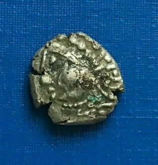 Ancient Celtic Aulerques Eburovices Silver Ar Drachm 1st Century Bc - P469