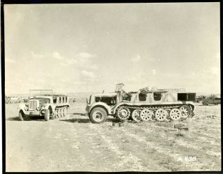 Wwii 1943 4th Field Hospital - Captured German Halftracks & Vehicles,  Tunis
