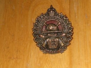 Ww1 Cef Canadian Collar Badge 163 Canadian Infantry French Canadian Quebec