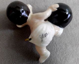 Vintage NAUGHTY BABY Bowling Ball Porcelain Miniature Figurine Diapers & Pin 6