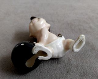 Vintage NAUGHTY BABY Bowling Ball Porcelain Miniature Figurine Diapers & Pin 8