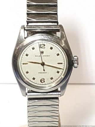 1950s 6020 Rare Rolex Oyster Precision Men Running Stainless Steel Vintage Watch