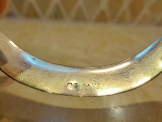 Vintage artisan signed hand crafted 14k yellow gold wide 3D cuff bangle bracelet 5