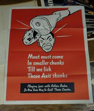 Ww2 American Meat Institute Issued Home Front Lick Those Axis Skunks