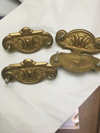 Antique Brass Drawer Pulls Set Of 4 By Ritterware