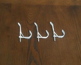 (3) Vintage Twisted Metal Wire Wall Screw - In Hooks Rustic Farmhouse Chippy Paint