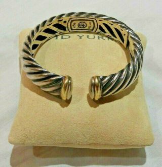 David Yurman 18k Gold Accented Sterling Silver Sculpted Cable Cuff Bracelet 15mm