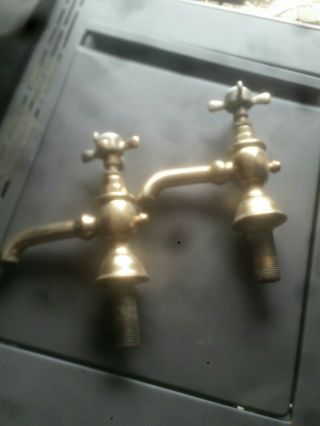 Vintage Brass Taps.  1922 Style.  Date Not Known So Advertised As Style 1922.