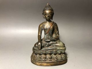 Chinese Antique Sino - Tibetan Gilt Bronze Buddha Pre 1800
