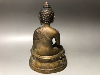 Chinese Antique Sino - Tibetan Gilt Bronze Buddha Pre 1800 2