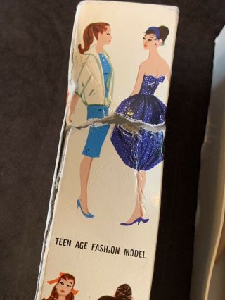 Vintage Barbie 1959 BRUNETTE Ponytail w/stand & Box 6