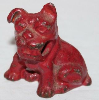 Antique Hubley Cast Iron Red Dog Paper Weight Pencil Holder