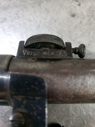 Vintage Oigee/Berlin Gnomet 2 1/2 X 12.  5 Mauser C.  1900 German Sniper Scope 3