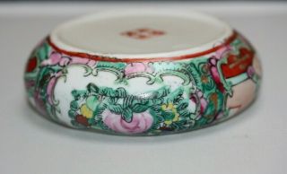Vintage Chinese Medallion Famille Rose Hand Painted Porcelain Ash Tray 5