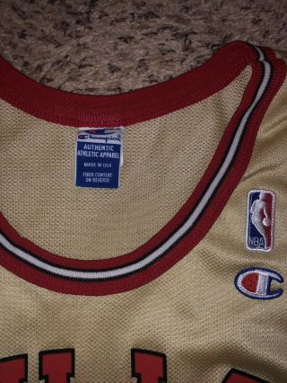 Michael Jordan Rare GOLD Vintage Champion Jersey Size 44 23 Chicago Bulls 90 ' s 5