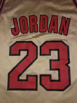 Michael Jordan Rare GOLD Vintage Champion Jersey Size 44 23 Chicago Bulls 90 ' s 7
