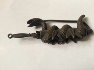 Statues Lock And Key Snake Ancient Chinese Old Bronze Collect