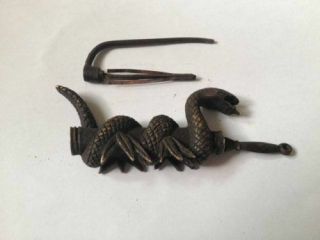 statues lock and key snake ancient chinese old Bronze collect 2