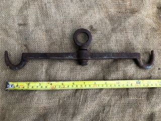 Double Vintage Industrial Wrought Iron Revolving Butcher Shop Meat Hook