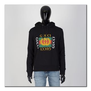 Gucci 1280$ Oversize Sweatshirt With Vintage Gucci Logo In Black