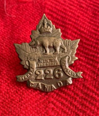 Canada Wwi Great War Cap Badge 226 Battalion Men Of The North Dauphin Manitoba