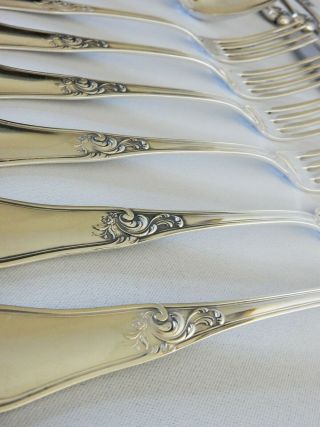 Vintage Sterling Solid Silver Bruckmann Louis XV Cutlery Set Knife Fork Spoon 2