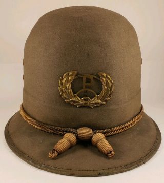 Antique American Police Helmet Hat Badge & Tassel Keystone Bobby