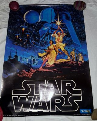 Vtg Fan Club 1977 Hildebrandt Star Wars Movie Poster Kenner