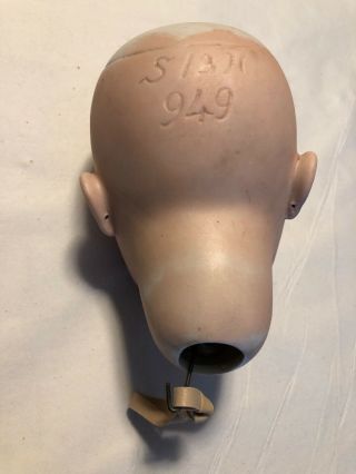Hard To Find Antique S & H 949 Closed Mouth Doll Head.  As Found 3