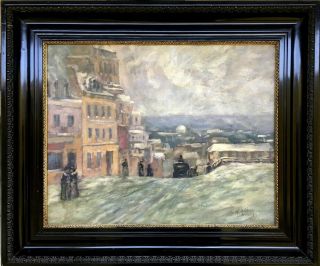 Antique Childe Hassam 1889 Paris Signed French? Oil / Board Painting