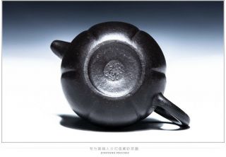 Chinese Yixing zisha teapot handmade Purple clay heijinsha 225cl 4