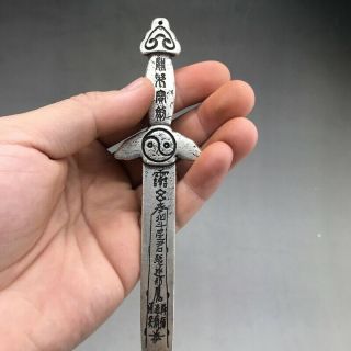 A sword carved by hand of pure silver in ancient Tibet 5