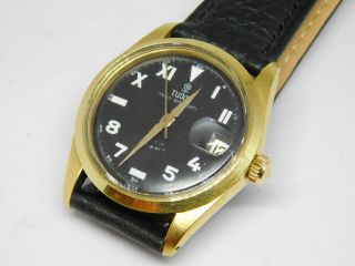 Rolex Tudor Vintage Prince Oysterdate Steel & Gold Gents Watch With Roman Dial