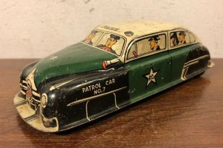 Vintage Lupor Tin Wind Up Police Patrol Car 7 Toy Pd 630