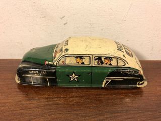 Vintage Lupor Tin Wind Up Police Patrol Car 7 Toy PD 630 2