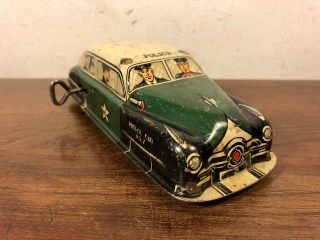 Vintage Lupor Tin Wind Up Police Patrol Car 7 Toy PD 630 6