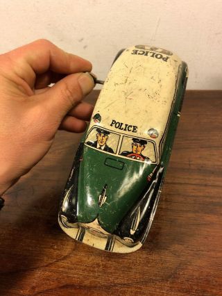 Vintage Lupor Tin Wind Up Police Patrol Car 7 Toy PD 630 7