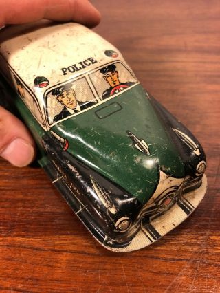 Vintage Lupor Tin Wind Up Police Patrol Car 7 Toy PD 630 8