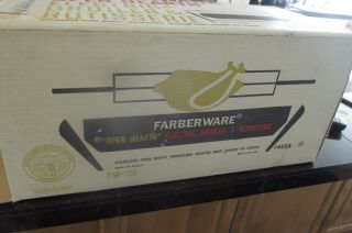 Vtg Farberware 455a Open Hearth Electric Broiler Rotisserie Smokeless Grill