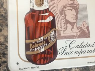 Vintage Authentic Cerveza Bohemia Sign - Hecho En Mexico Beer Advertising 14x11 