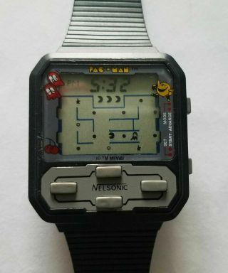 Vintage 1982 Nelsonic Pac - Man Game Watch