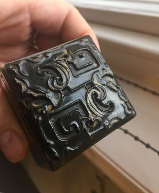 Antique Chinese Spinach Jade Or Hardstone Seal 19th Century Qing.