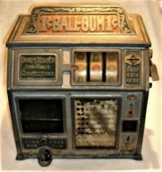 Antique Trade Simulator Machine 1 cent gum ball 12