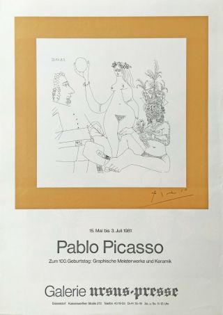 Pablo Picasso – Vintage Exhibition Poster From Galerie Ursus Presse – 1981