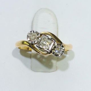 14k Yellow Gold Diamonds Round Halo Vintage Band Toe Ring Size 4 10