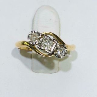 14k Yellow Gold Diamonds Round Halo Vintage Band Toe Ring Size 4 6